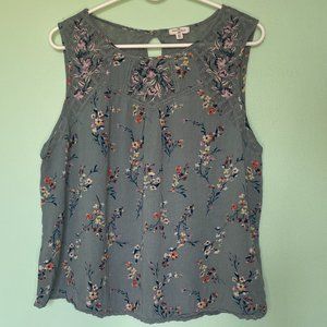 Mason and Belle Floral Lace Tank
